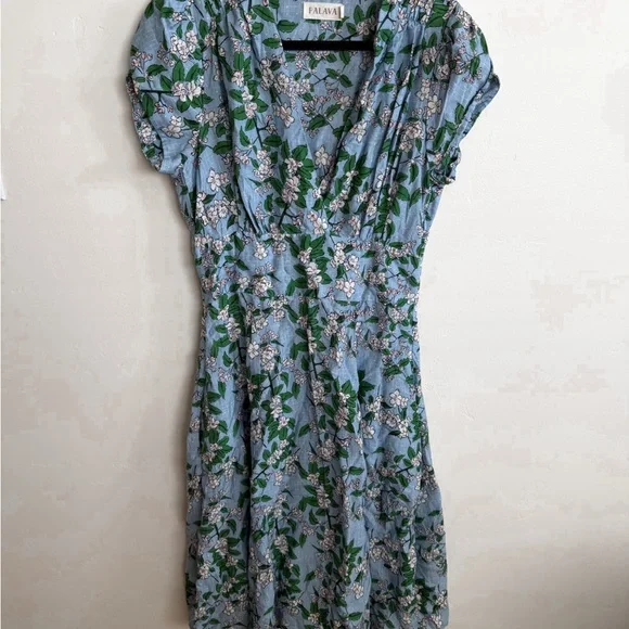 Palava Vintage Blue Rita Apple Floral Blossom Dress plus size 12 - Picture 8 of 8
